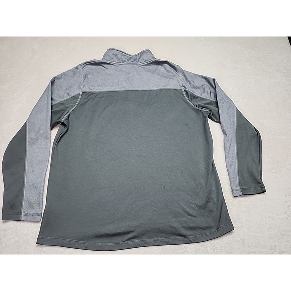 Browning Pullover Jacket Shirt Mens 2 Tone Grey 100% Poly Lng SLV 1/4 Zip‎ Warm - Picture 6 of 7